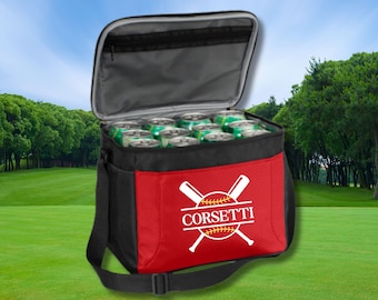 Personalisierter Softball-Kühler, 12er-Pack Kühler, benutzerdefinierte Softball-Kühler, Geschenk für Softball-Trainer, Geschenk für Softball-Team, Geschenkideen für Softball-Team