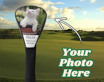 Custom Golf Club Cover, Personalized Club Cover For Ca Mom, Customized Golf Club Head Cover for Cat Owner, Gift for Cat Parent, Cat Lover
