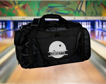 Personalized Bowling Duffel Bag, Custom Sport Bag, Monogram Travel Bag, Athletic Shoulder Bag, Bowling Coach Gift, Bowling Player Bag