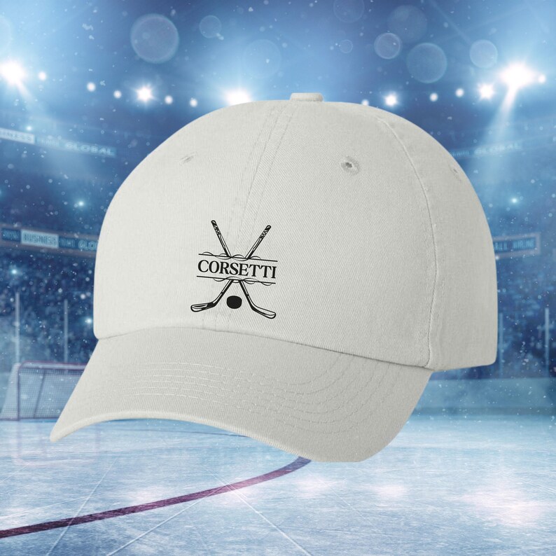 Kids Personalized Hockey Hat, Youth Custom Hockey Hat, Hockey Baseball Cap, Kids Custom Logo Hat, Hockey Monogram Hat, Child Baseball Hat White