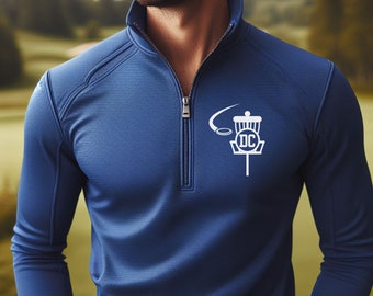 Personalized Lightweight Disc Golf Sweatshirt, Quarter Zip Pullover Sweater, Custom Disc Golf Gift, Gift for Husband, Gift for Boyfriend