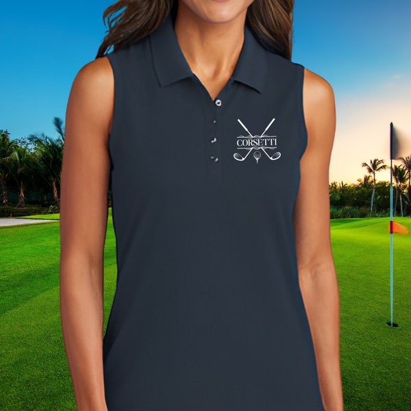 Women's Custom Golf Polo, Sleeveless Golf Polo, Golf Gift for Her, Women's Golf Gift, Ladies Polo, Perfect Gift for Wife, Girlfriend Gift
