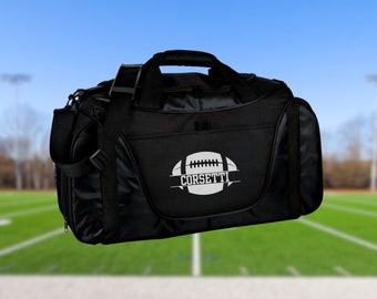 Gepersonaliseerde voetbal plunjezak, aangepaste sporttas, monogram reistas, atletische schoudertas, voetbalcoach cadeau, voetbalspeler tas