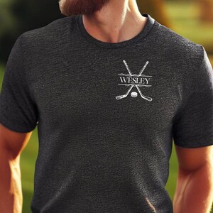 Custom Hockey Shirt, Personalized Hockey Tshirt, Customized Hockey Tee, Gift for Hockey Player, Hockey T-shirt Gift, Hockey Gift for Men