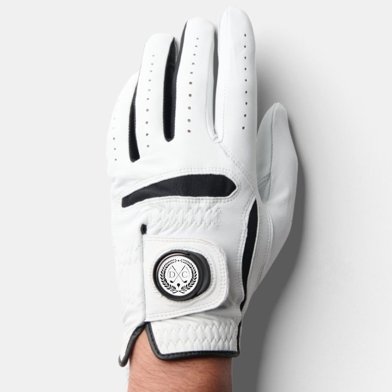 Aangepaste golfhandschoen met monogram balmarkering, gepersonaliseerd golfcadeau, golfcadeau heren, cadeau voor golfer, cadeau voor echtgenoot, cadeau idee golfliefhebber afbeelding 3