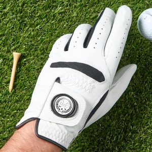 Aangepaste golfhandschoen met monogram balmarkering, gepersonaliseerd golfcadeau, golfcadeau heren, cadeau voor golfer, cadeau voor echtgenoot, cadeau idee golfliefhebber afbeelding 2