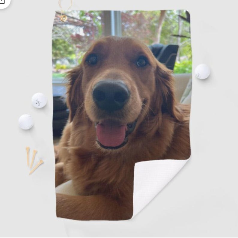 Custom Golf Towel, Golf Bag Towel, Dog Golf Towel, Dog Dad Gift, Dog Mom Gift, Gift for Dog Parent, Xmas Golf Dog Gift, Golf Gift for Men image 3