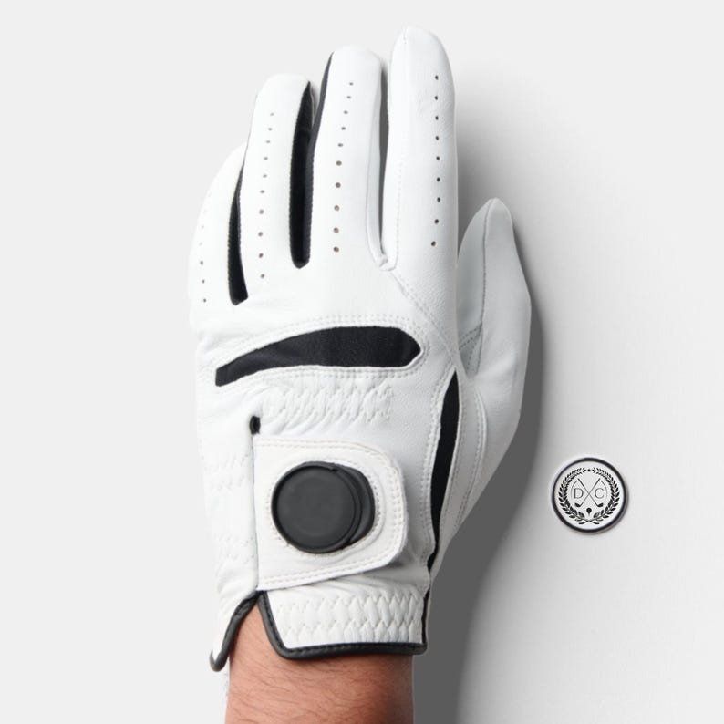 Aangepaste golfhandschoen met monogram balmarkering, gepersonaliseerd golfcadeau, golfcadeau heren, cadeau voor golfer, cadeau voor echtgenoot, cadeau idee golfliefhebber afbeelding 4