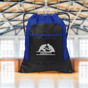 Personalized Wrestling Backpack, Custom Wrestling Cinch Pack, Custom Drawstring Bag, Wrestling Team, Wrestling  Coach, Wrestling Mom Gift