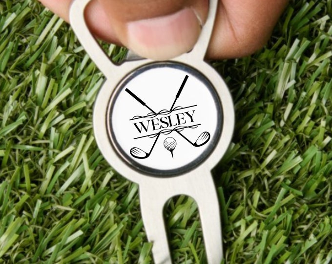 Custom Divot Tool with Ball Marker and Bottle Opener, Personalized Gift for Golfer, Golf Ball Marker with Divot Tool, Golf Christmas Gift