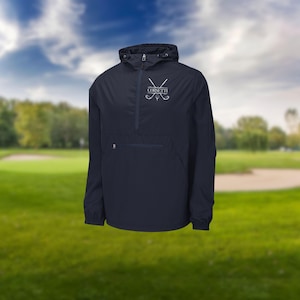 Mens Personalized Golf Jacket, Packable Anorak, Custom Sport Jacket, Golf Club Gift, Golf Coach Gift, Golf Gifts for Men, Gift for Husband image 2
