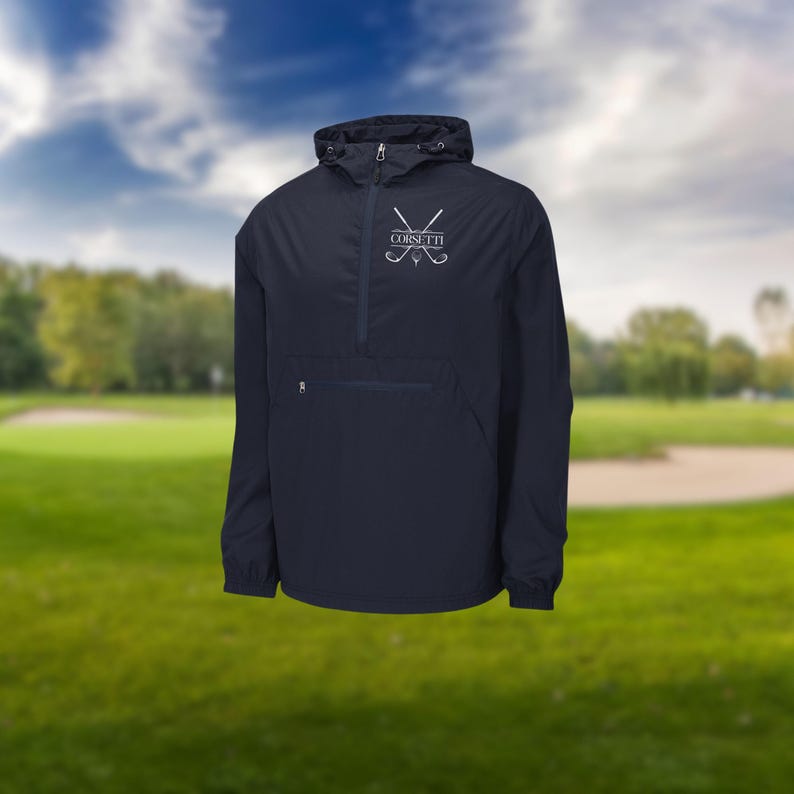 Mens Personalized Golf Jacket, Packable Anorak, Custom Sport Jacket, Golf Club Gift, Golf Coach Gift, Golf Gifts for Men, Gift for Husband image 2