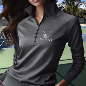 Women's Personalized Lightweight Golf Sweatshirt, Quarter Zip Pullover Sweater, Custom Golf Gift, Golf Team Sweater, Golf Coach Gift, Golfer