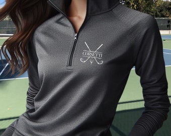 Women's Personalized Lightweight Golf Sweatshirt, Quarter Zip Pullover Sweater, Custom Golf Gift, Golf Team Sweater, Golf Coach Gift, Golfer
