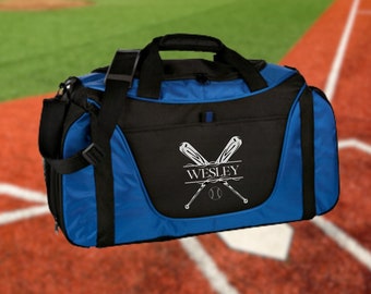 Personalized Baseball Duffel Bag, Custom Sport Bag, Monogram Travel Bag, Athletic Shoulder Bag, Baseball Coach Gift, Baseball Equipment Bag