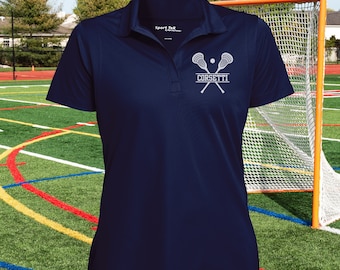 Women's Custom Lacrosse Polo, Personalized Lacrosse Polo, Women's Lacrosse Polo, Lacrosse Team Gift, Lacrosse Coach Gift, Lax Player Gift