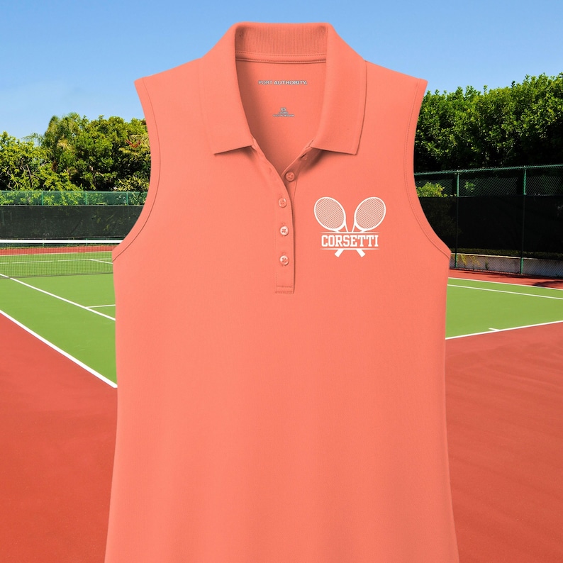 Benutzerdefiniertes Tennispolo für Damen, ärmelloses Poloshirt, Tennisgeschenk für sie, Damentennisgeschenk, Damenpolo, perfektes Geschenk für Frau, Freundin Bild 6