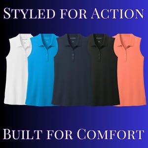 Benutzerdefiniertes Tennispolo für Damen, ärmelloses Poloshirt, Tennisgeschenk für sie, Damentennisgeschenk, Damenpolo, perfektes Geschenk für Frau, Freundin Bild 7