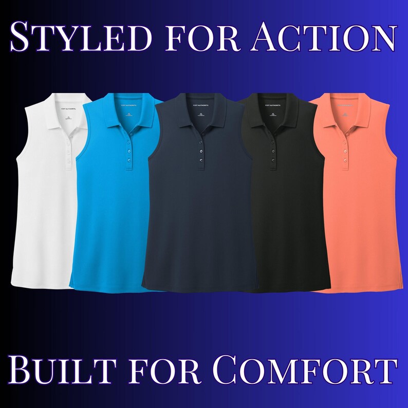 Benutzerdefiniertes Tennispolo für Damen, ärmelloses Poloshirt, Tennisgeschenk für sie, Damentennisgeschenk, Damenpolo, perfektes Geschenk für Frau, Freundin Bild 7