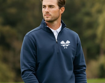Personalized Fleece Pickleball Quarter-Zip, Quarter Zip Pullover Sweater, Custom Pickleball Gift, Gift for Husband, Pickleball Gift for Men