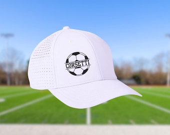 Personalisierte perforierte Fußballmütze, benutzerdefinierte Kappe, benutzerdefinierte Fußballmütze, Sportmütze, Fußballtrainer Geschenk, Teammütze, individuelles Logo, Fußballmannschaft Geschenk