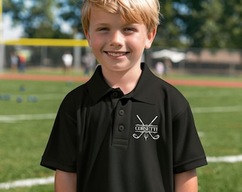 Personalized Youth Golf Polo, Kids Custom Golf Polo, Monogram Sport Polo, Boys Golf Gift, Golf Shirt, Moisture Wicking, Gift for Son, Child