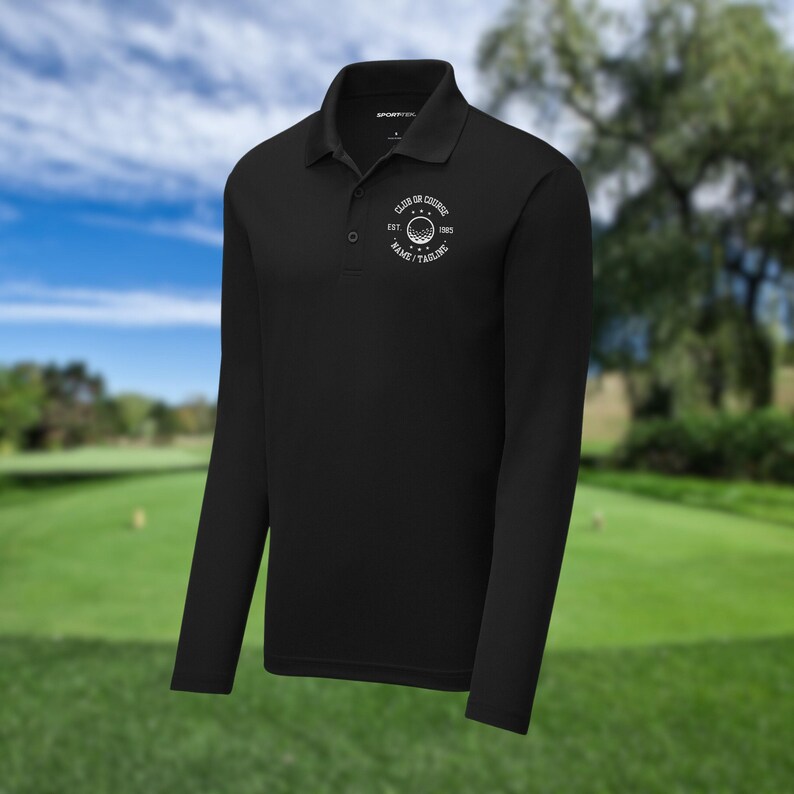 Men's Personalized Long Sleeve Golf Polo, Custom Polo Shirt, Lightweight Sport Polo, Men's Golf Polo, Golf Gifts for Men, Gift for Husband image 4