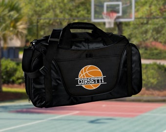 Personalized Basketball Duffel Bag, Custom Sport Bag, Monogram Travel Bag, Athletic Shoulder Bag, Basketball Coach Gift, BBall Equipment Bag