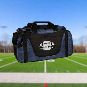 Personalized Football Duffel Bag, Custom Sport Bag, Monogram Travel Bag, Athletic Shoulder Bag, Football Coach Gift, Football Player Bag image 3