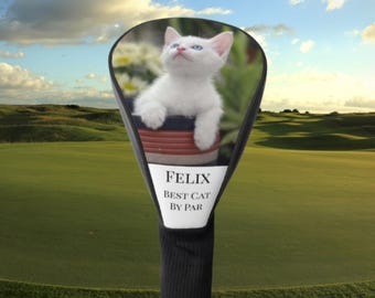Custom Golf Club Cover, Personalized Club Cover For Ca Mom, Customized Golf Club Head Cover for Cat Owner, Gift for Cat Parent, Cat Lover