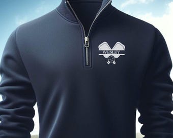 Personalized Fleece Pickleball Quarter-Zip, Quarter Zip Pullover Sweater, Custom Pickleball Gift, Gift for Husband, Pickleball Gift for Men