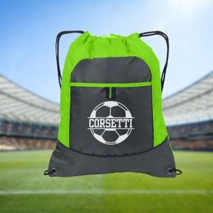 Personalized Soccer Backpack, Custom Soccer Cinch Pack, Custom Drawstring Bag, Soccer Team Gift, Soccer Coach Gift, Soccer Mom, Soccer Tote