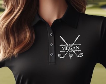 Women's Custom Golf Polo, Customized Embroidered Polo Shirt, Sport Shirt for Golf, Personalized Gift for Wife, Gift for Mom, Golf Lover Gift