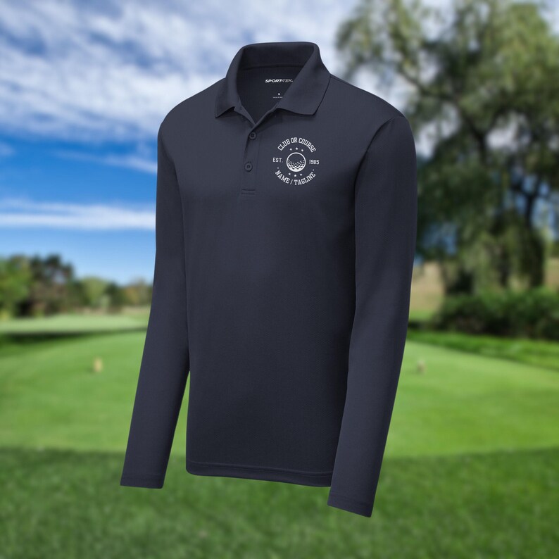 Men's Personalized Long Sleeve Golf Polo, Custom Polo Shirt, Lightweight Sport Polo, Men's Golf Polo, Golf Gifts for Men, Gift for Husband image 3