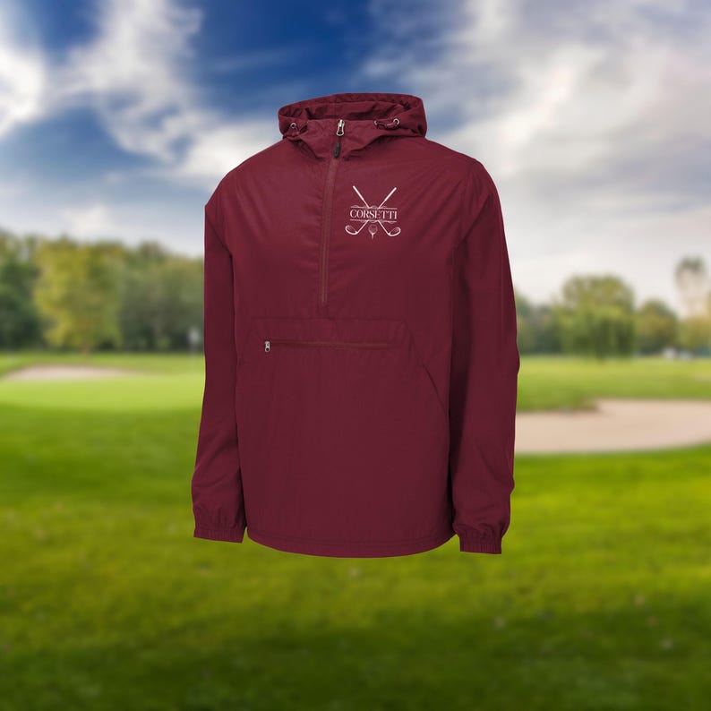 Mens Personalized Golf Jacket, Packable Anorak, Custom Sport Jacket, Golf Club Gift, Golf Coach Gift, Golf Gifts for Men, Gift for Husband image 3