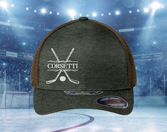 Personalized Hockey Trucker Hat, Custom Hockey Hat, Logo Baseball Cap, Hockey Team Hat, Hockey Coach Gift, Player Gift, Hockey Mom Hat, Gift