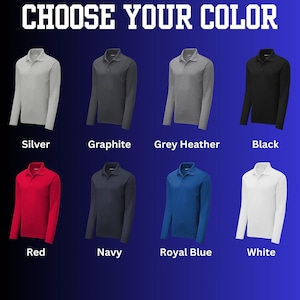Men's Personalized Long Sleeve Golf Polo, Custom Polo Shirt, Lightweight Sport Polo, Men's Golf Polo, Golf Gifts for Men, Gift for Husband image 9