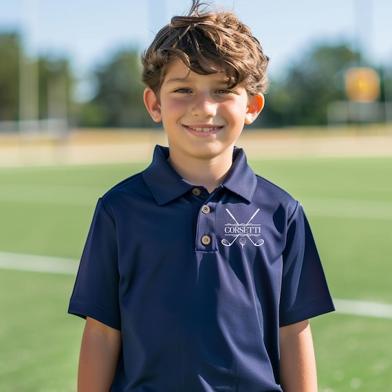 Personalized Youth Golf Polo Kids Custom Golf Polo Monogram Sport Polo Boys Golf Gift Golf Shirt Moisture Wicking Gift for Son Child Etsy