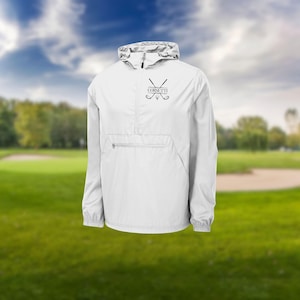 Mens Personalized Golf Jacket, Packable Anorak, Custom Sport Jacket, Golf Club Gift, Golf Coach Gift, Golf Gifts for Men, Gift for Husband image 1