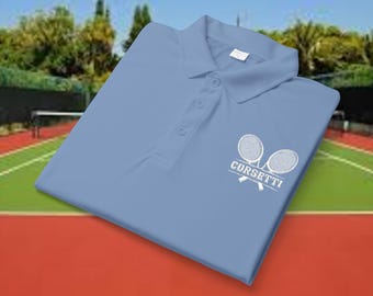 Custom Embroidered Tennis Polo, Personalized Golf Shirt, Monogram Golf Polo, Gift for Dad, Father's Day Gift, Tennis Gift for Him