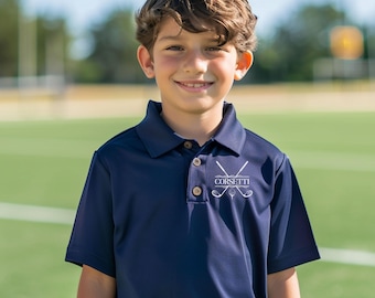 Personalized Youth Golf Polo, Kids Custom Golf Polo, Monogram Sport Polo, Boys Golf Gift, Golf Shirt, Moisture Wicking, Gift for Son, Child