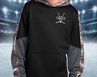 Sweat-shirt de hockey personnalisé pour enfants, sweat à capuche de hockey pour jeunes, sweat-shirt d'équipe personnalisé, cadeau d'équipe de hockey, cadeau pour fils, cadeau de hockey pour enfants