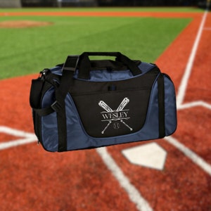 Personalized Baseball Duffel Bag, Custom Sport Bag, Monogram Travel Bag, Athletic Shoulder Bag, Baseball Coach Gift, Baseball Equipment Bag image 3
