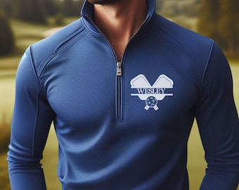 Felpa personalizzata leggera per il pickleball, maglione con cerniera a un quarto, regalo personalizzato per il pickleball, regalo per il pickleball, regalo per il marito