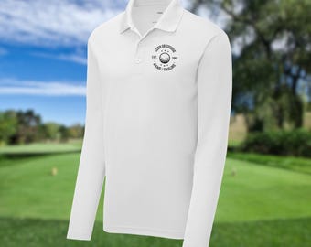 Polo da golf personalizzata a maniche lunghe da uomo, polo personalizzata, polo sportiva leggera, polo da golf da uomo, regali da golf per uomo, regalo per marito