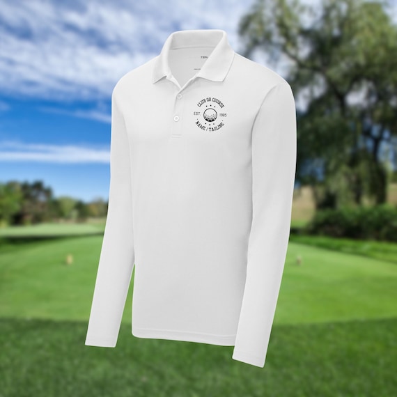 Men's Personalized Long Sleeve Golf Polo, Custom Polo Shirt, Lightweight Sport Polo, Men's Golf Polo, Golf Gifts for Men, Gift for Husband