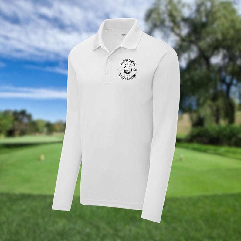 Men's Personalized Long Sleeve Golf Polo, Custom Polo Shirt, Lightweight Sport Polo, Men's Golf Polo, Golf Gifts for Men, Gift for Husband image 1