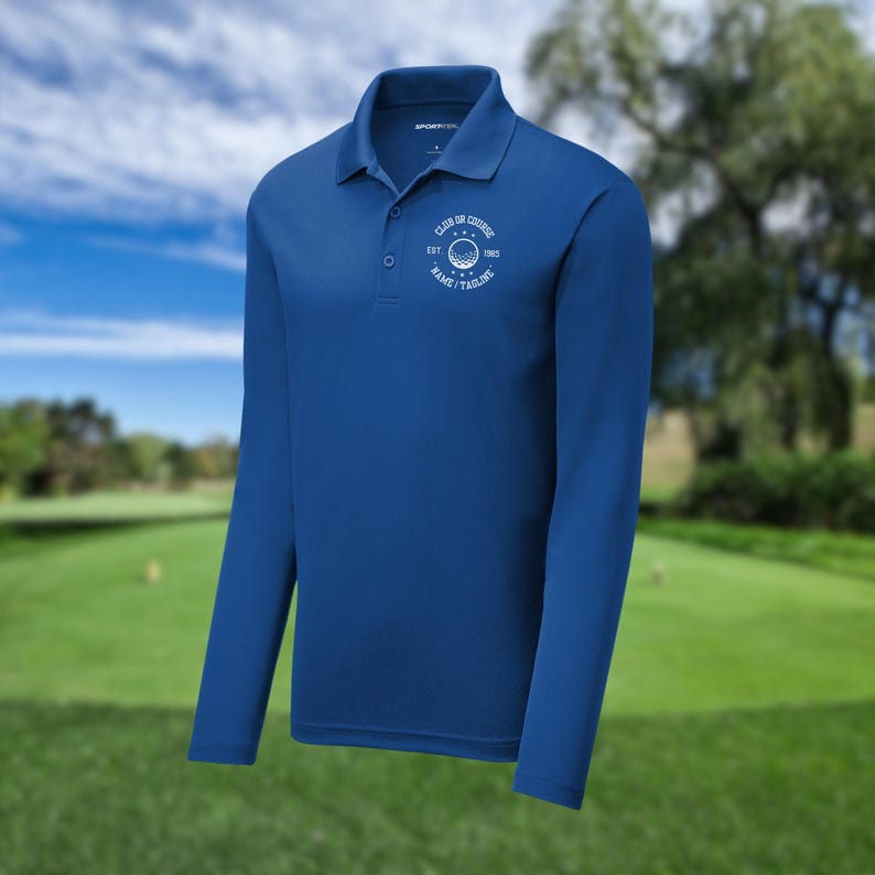 Men's Personalized Long Sleeve Golf Polo, Custom Polo Shirt, Lightweight Sport Polo, Men's Golf Polo, Golf Gifts for Men, Gift for Husband image 5