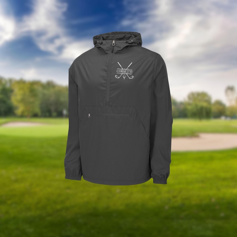 Mens Personalized Golf Jacket, Packable Anorak, Custom Sport Jacket, Golf Club Gift, Golf Coach Gift, Golf Gifts for Men, Gift for Husband image 6