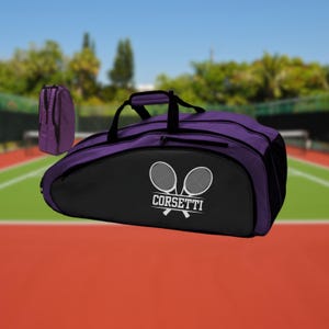 Personalized Tennis Bag, Custom Tennis Racquet Bag, Monogram Tennis Racket Holder, Gift for Husband, Gift for Wife, Tennis Christmas Gift